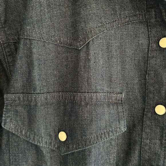 Banana Republic Jeans WESTERN DENIM SHIRT Snap buttons Dark Wash Size Medium - Picture 4 of 9